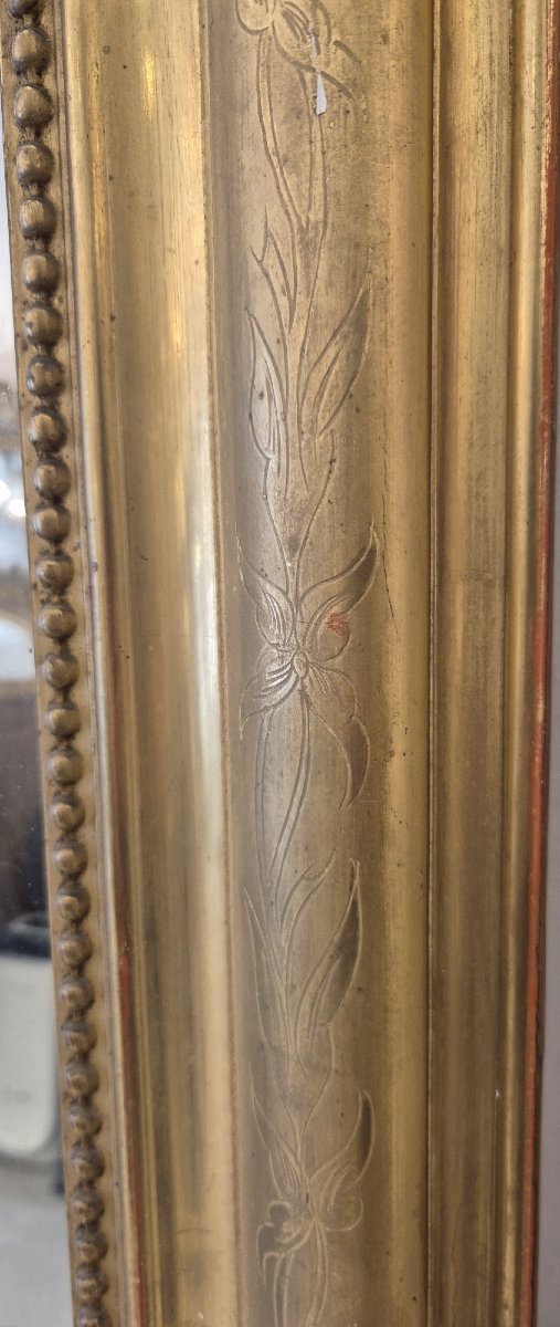 Miroir Louis Philippe doré feuilles d'or 102*148cm-photo-2