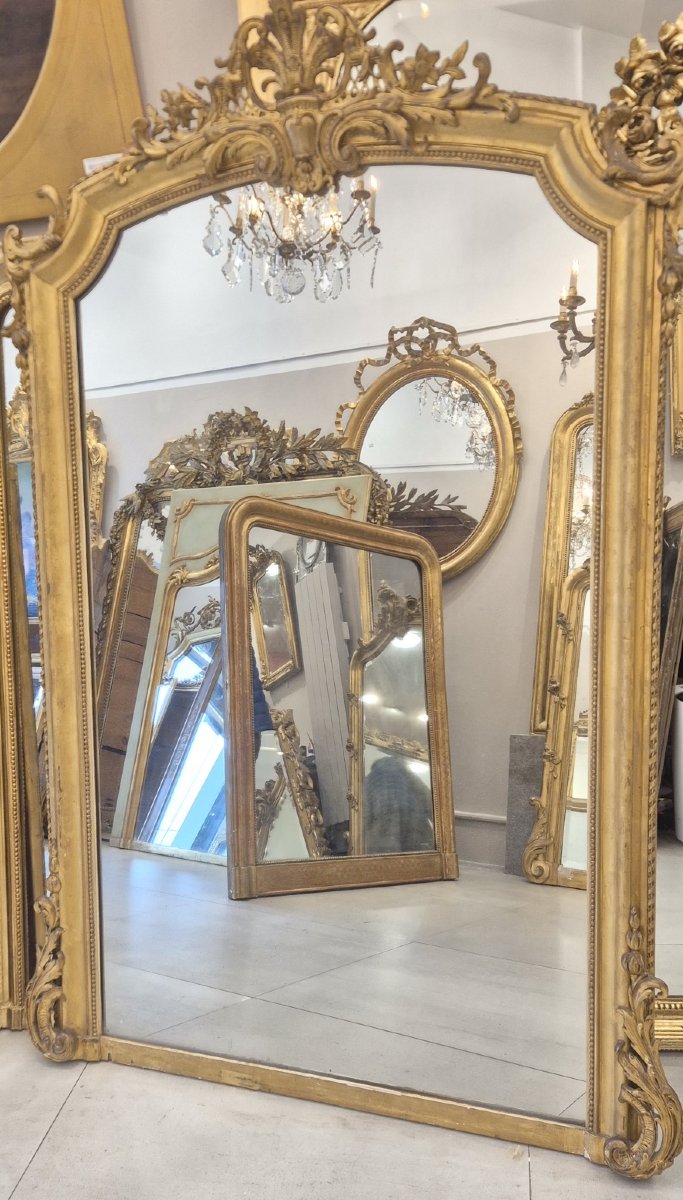 Miroir Louis XV doré feuilles d'or 110*162cm-photo-2