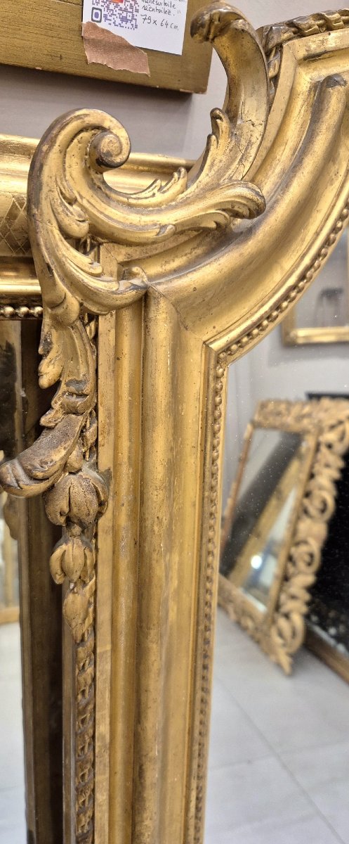 Miroir Louis XV doré feuilles d'or 110*162cm-photo-3