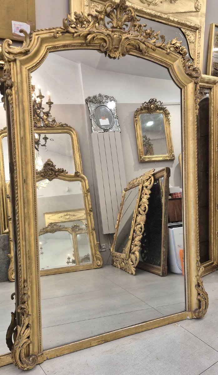Miroir Louis XV doré feuilles d'or 110*162cm-photo-5