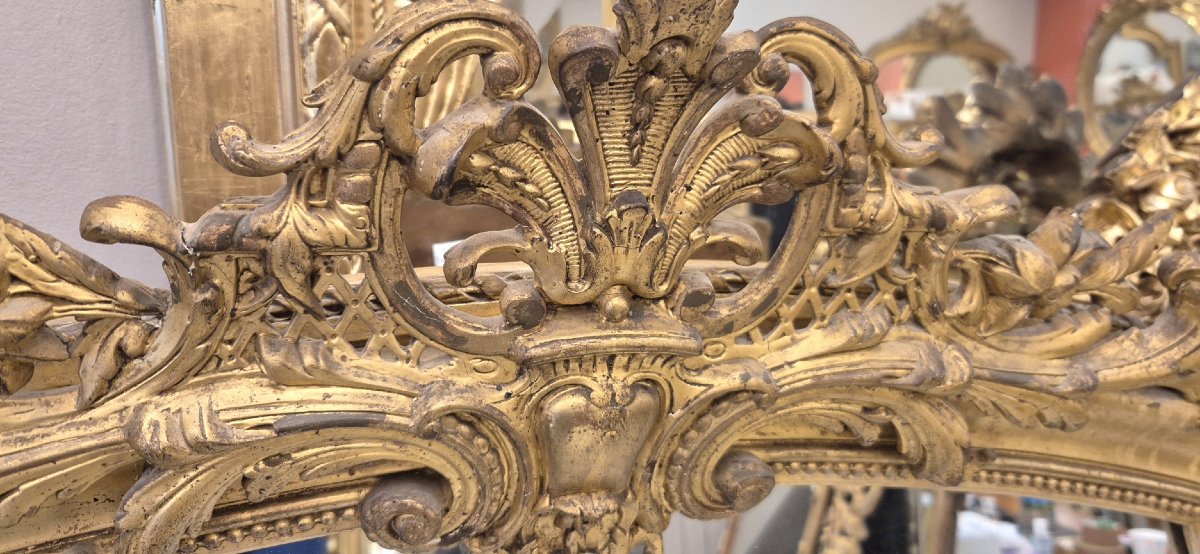 Miroir Louis XV doré feuilles d'or 110*162cm-photo-7