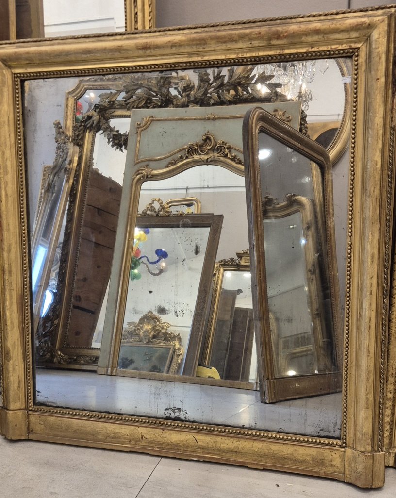 Louis Philippe Period Gold-leaf Mirror 85*90cm-photo-3