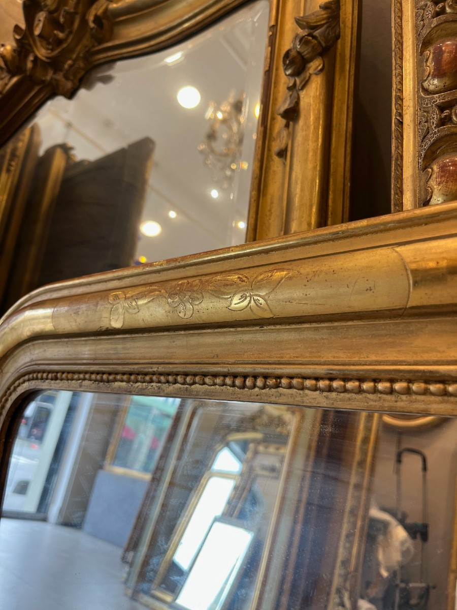 Miroir Louis philippe fleurs 64cm par 89cm -photo-1
