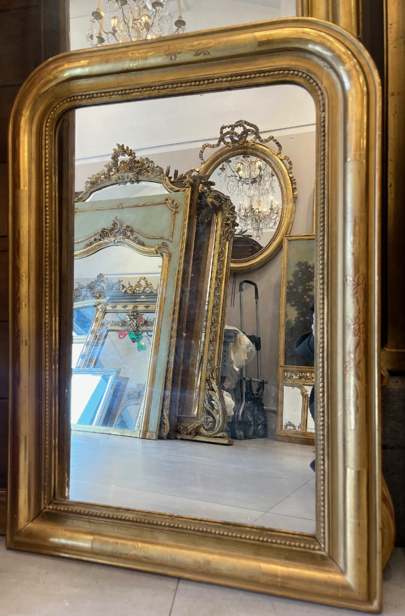 Miroir Louis philippe fleurs 64cm par 89cm 