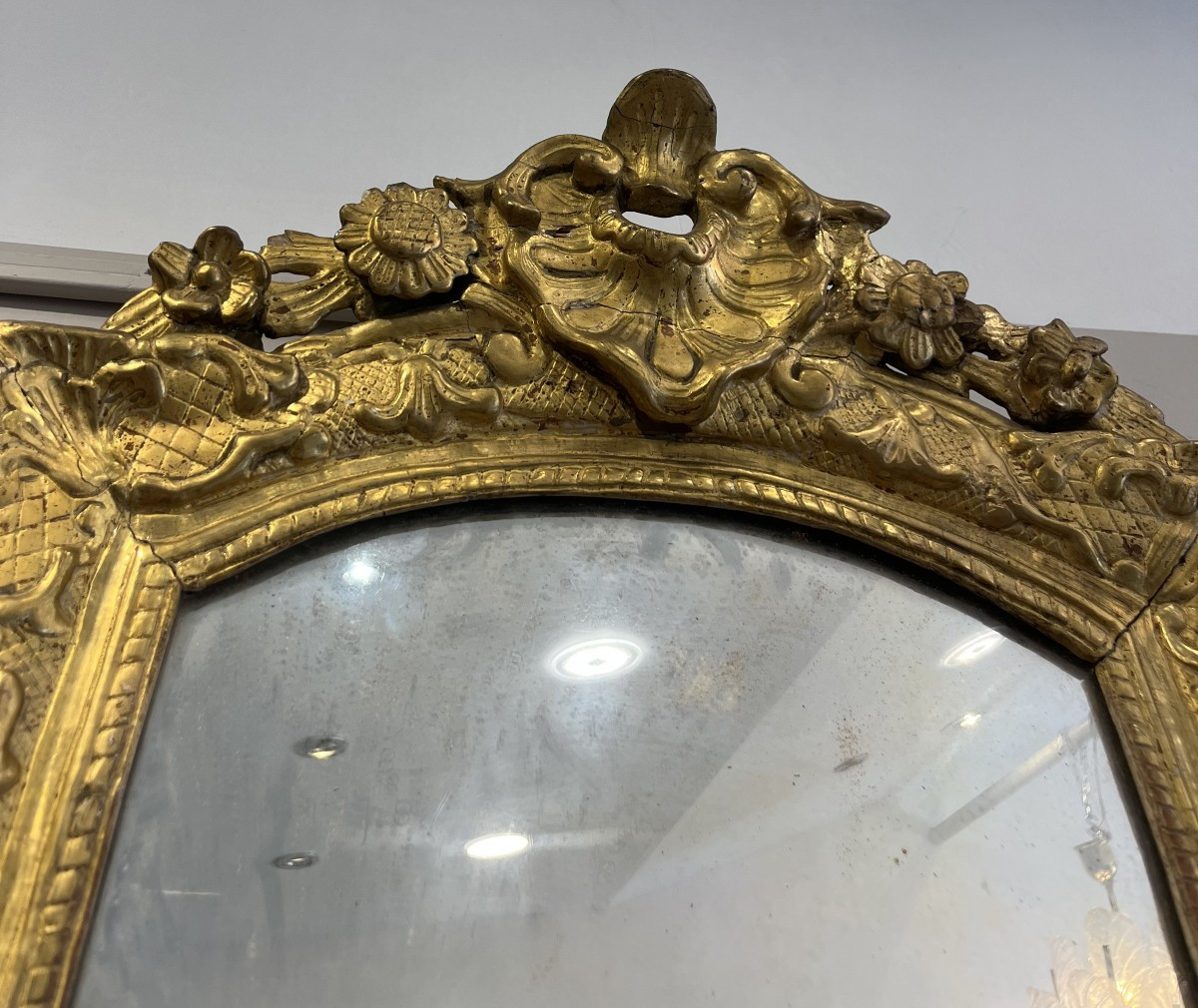 Miroir bois doré époque Regence 50cm par 65cm-photo-2