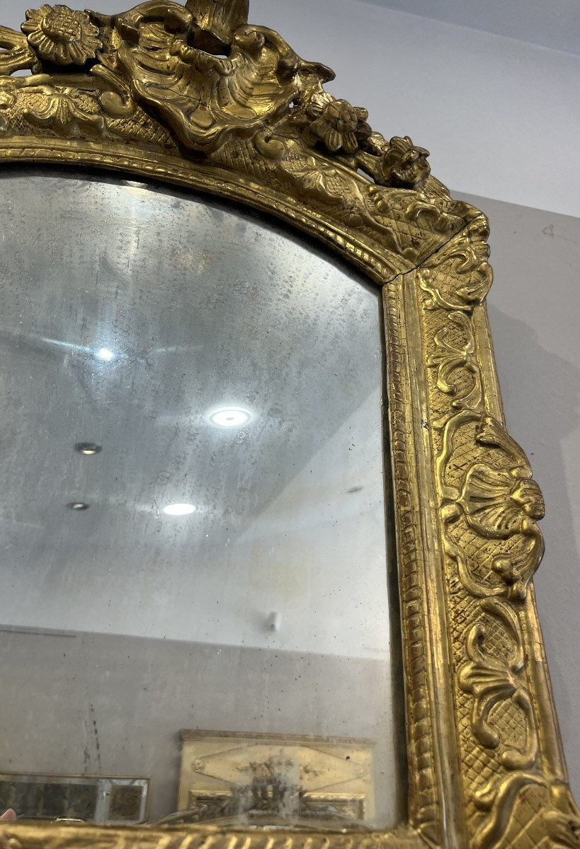 Miroir bois doré époque Regence 50cm par 65cm-photo-3