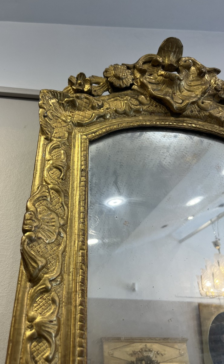 Miroir bois doré époque Regence 50cm par 65cm-photo-4