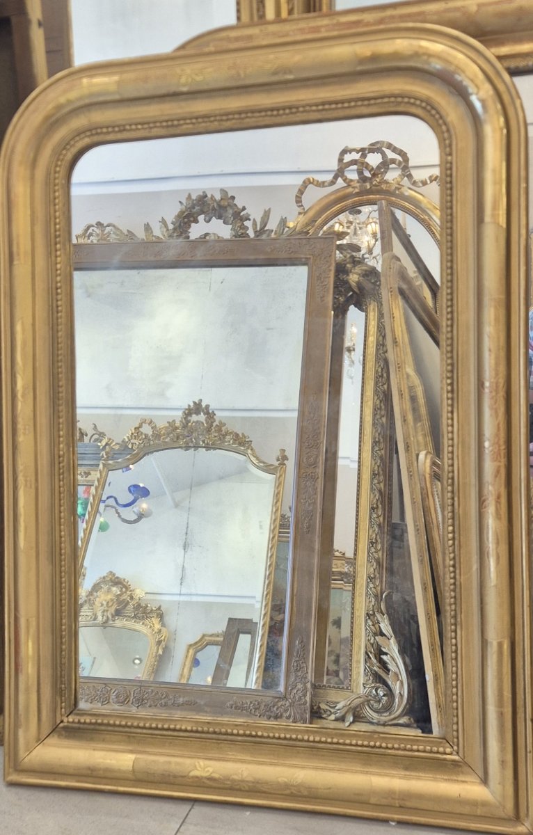 Miroir Louis Philippe doré 64*88 cm-photo-4