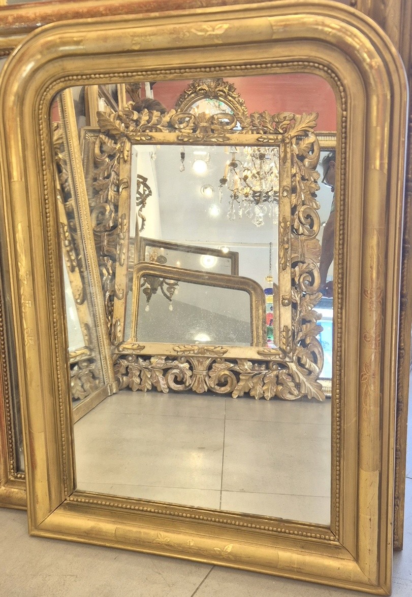 Miroir Louis Philippe doré 64*88 cm