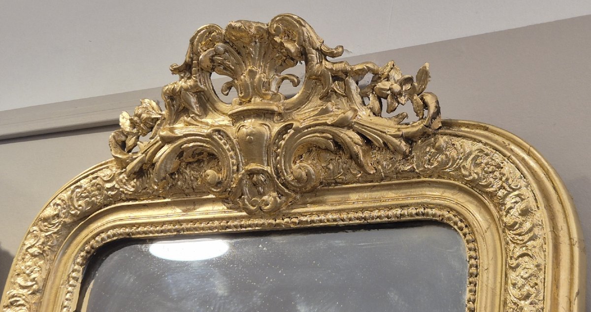 Louis Philippe Cartouche Rocaille Mirror 58*84cm-photo-3