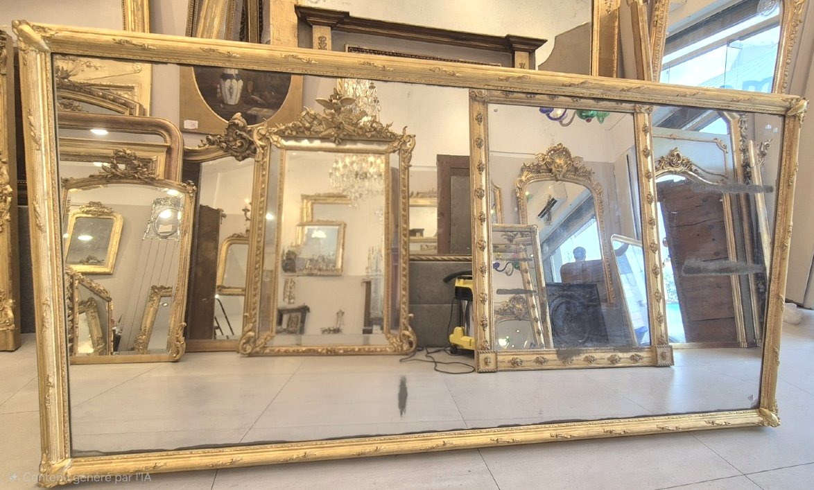 Large Louis XVI Gilded Mercury Mirror 116*228cm