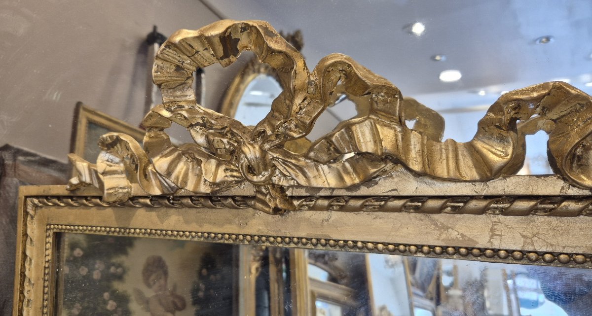 Miroir Louis XVI  doré 77*132cm  -photo-2