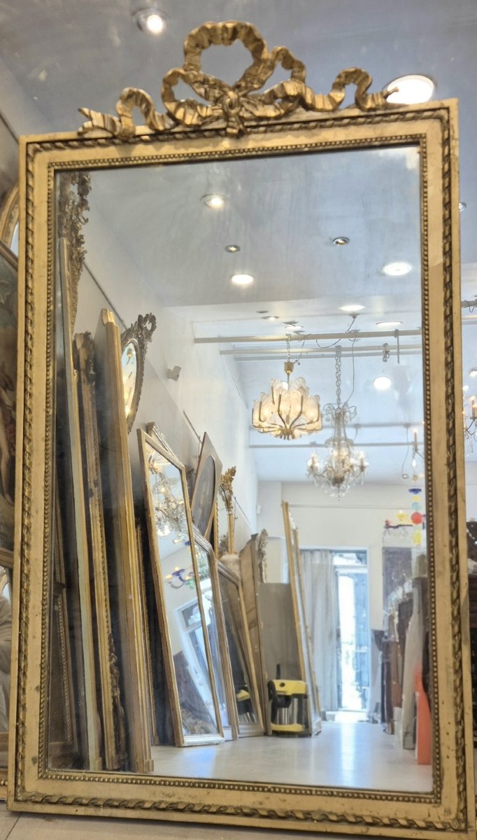Miroir Louis XVI  doré 77*132cm  