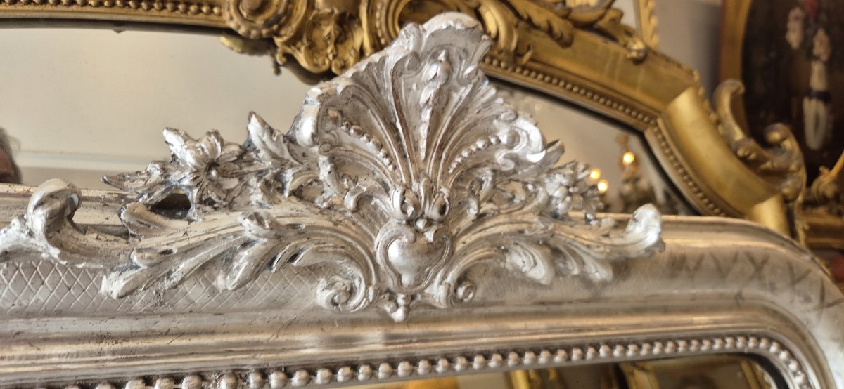 Miroir Louis Philippe argent  96*138cm-photo-2