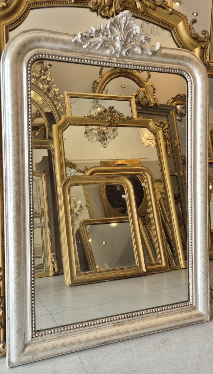 Miroir Louis Philippe argent  96*138cm-photo-3