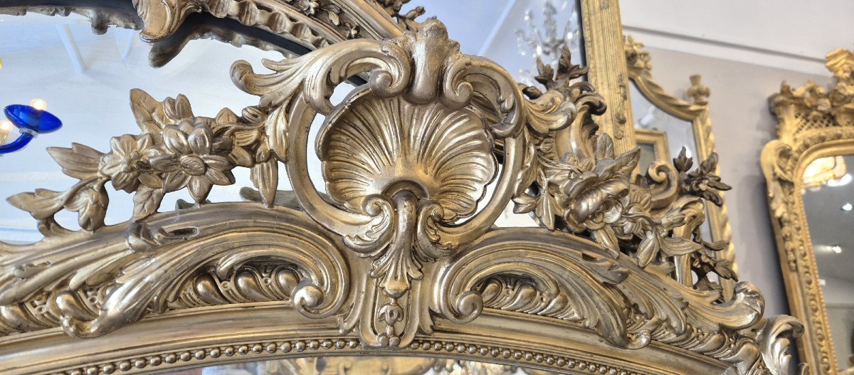 miroir doré coquille Napoleon III 110*176 cm-photo-4