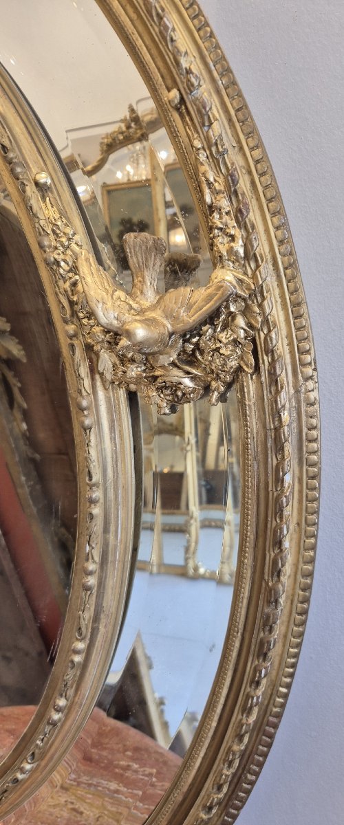 Napoleon III Oval Mirror With Glazing Beads, 100 X 145 Cm-photo-2