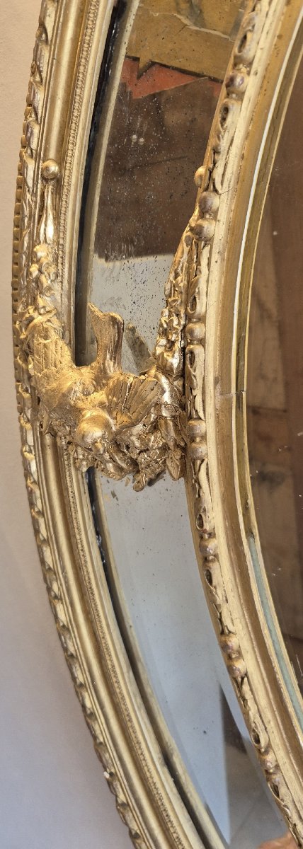 Napoleon III Oval Mirror With Glazing Beads, 100 X 145 Cm-photo-3
