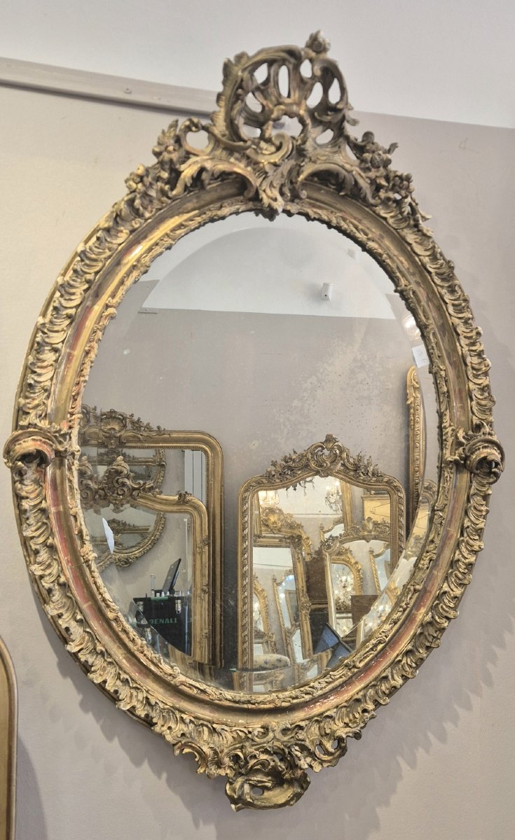 Miroir Louis XV ovale vintaged  82*118cm-photo-1