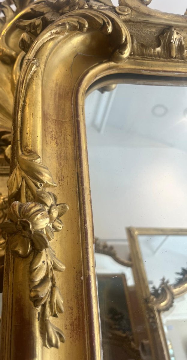 Gilded Louis XV Mirror, 120 × 180 Cm-photo-3