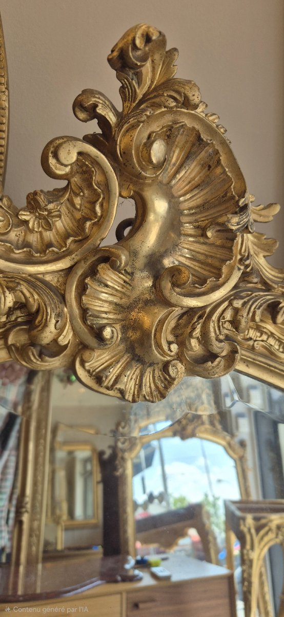 Gilded Louis XV Beveled Mirror, 114 × 142 Cm-photo-3