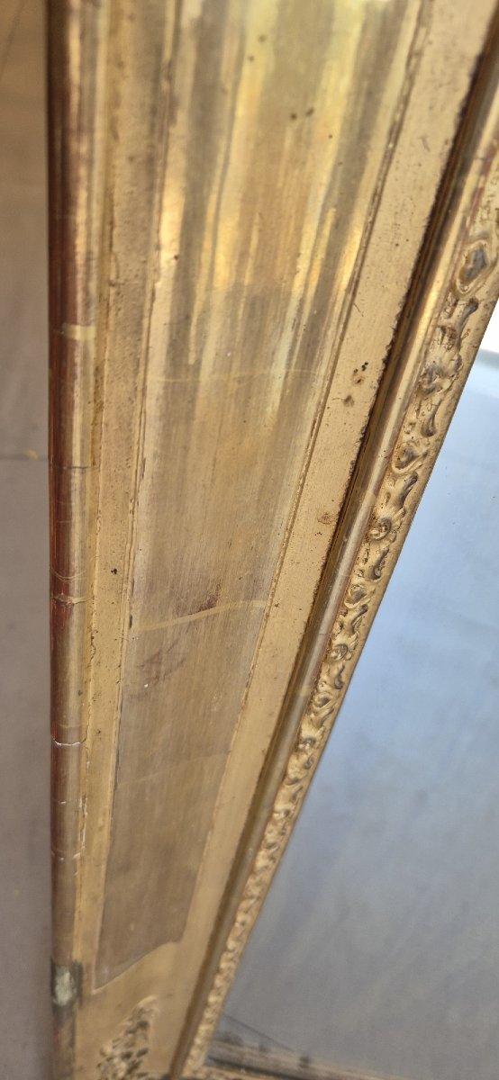 miroir bois doré glace ancienne 70.125 cm-photo-3
