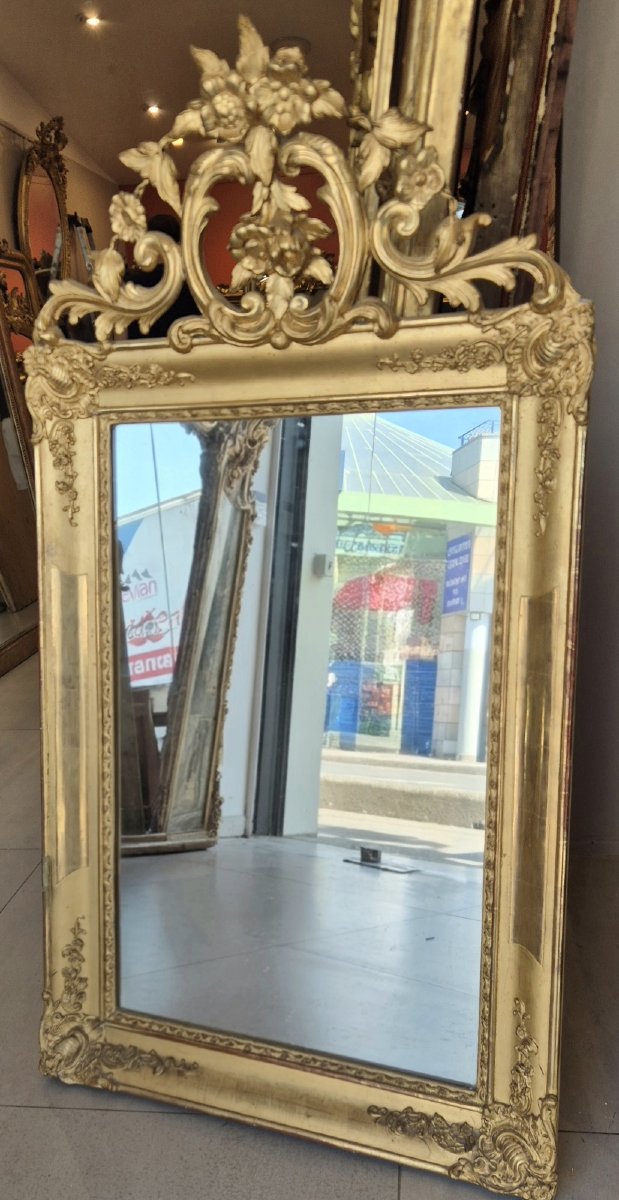 miroir bois doré glace ancienne 70.125 cm