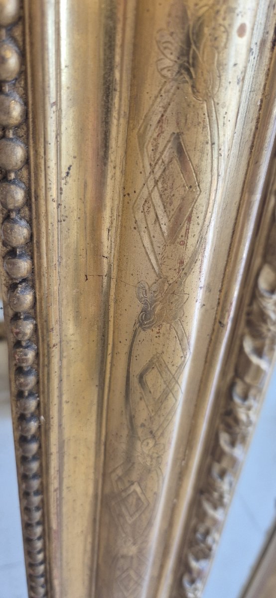 Antique Louis Philippe Mirror With Gold Leaf, 90 X 128 Cm-photo-2