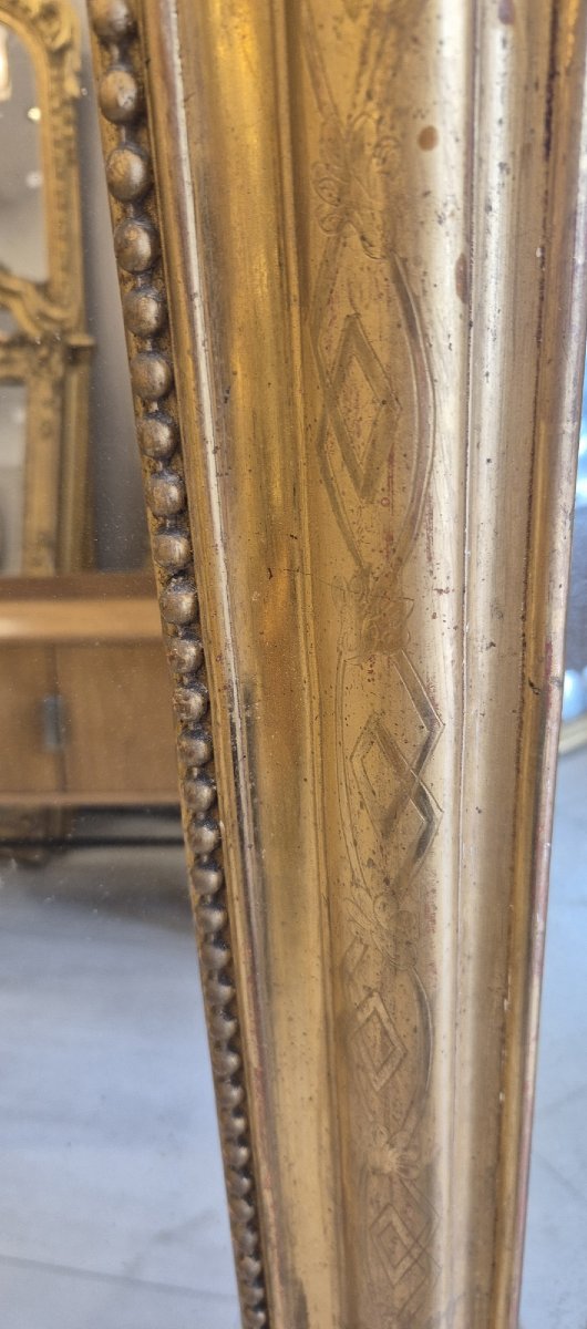Antique Louis Philippe Mirror With Gold Leaf, 90 X 128 Cm-photo-3