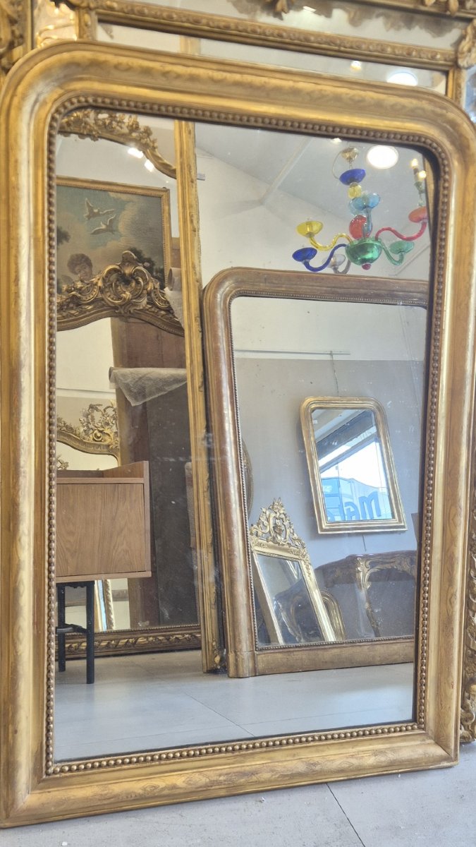 Antique Louis Philippe Mirror With Gold Leaf, 90 X 128 Cm