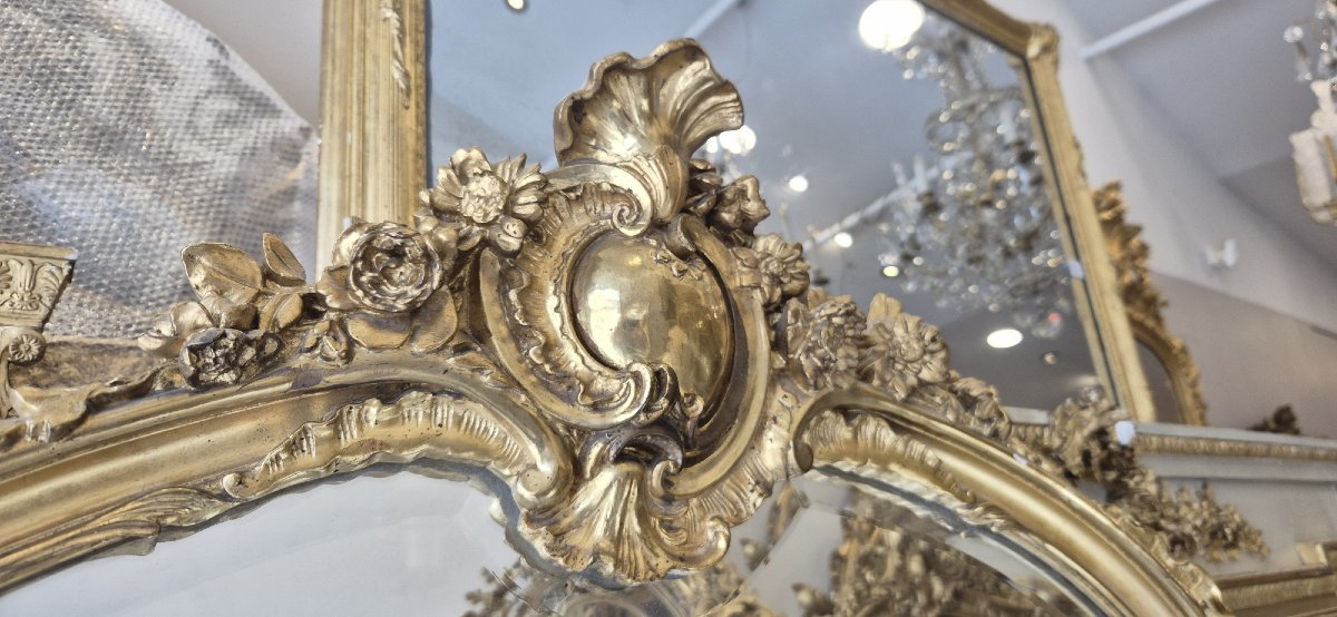 Antique Louis XV Ceremonial Beveled Mirror, 105 × 170 Cm-photo-2