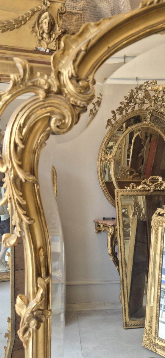 Antique Louis XV Ceremonial Beveled Mirror, 105 × 170 Cm-photo-3