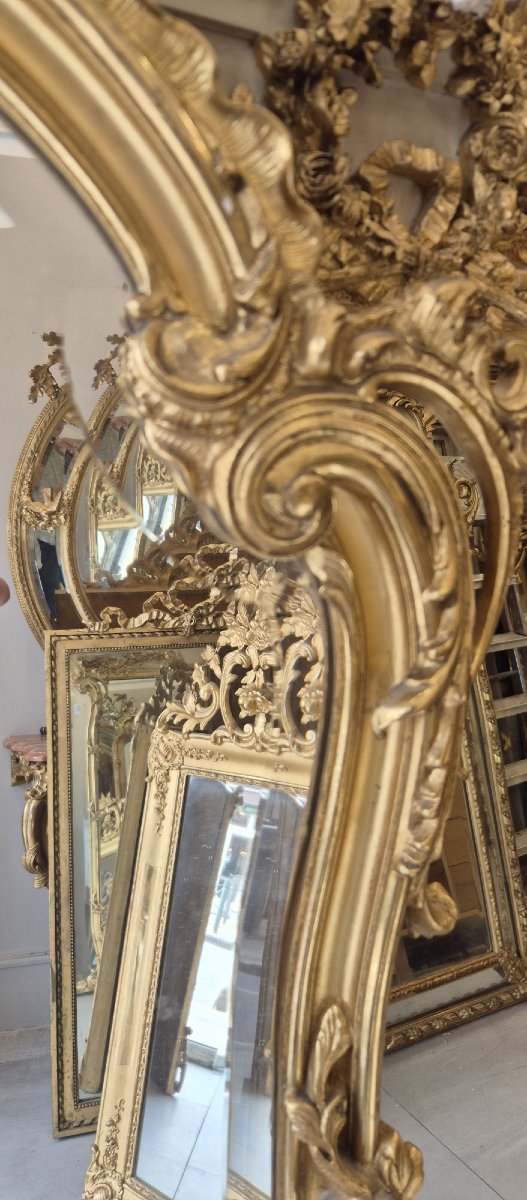 Antique Louis XV Ceremonial Beveled Mirror, 105 × 170 Cm-photo-4