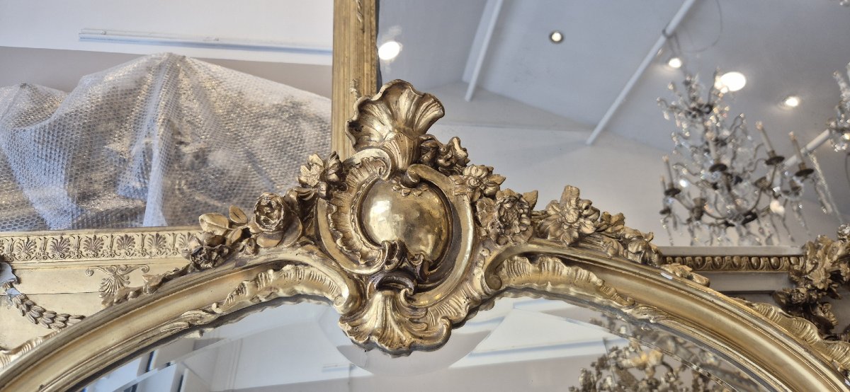 Antique Louis XV Ceremonial Beveled Mirror, 105 × 170 Cm-photo-1