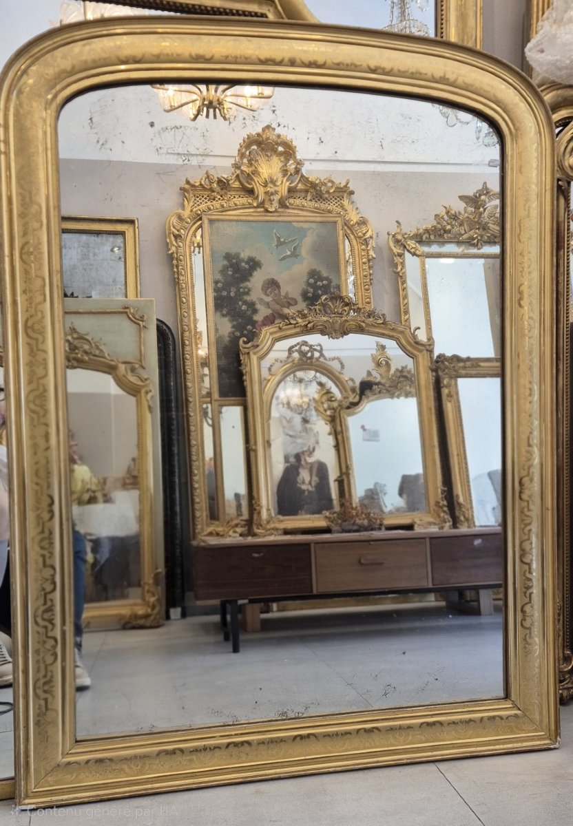 Antique Gilded Louis Philippe Mirror, 105 X 142 Cm-photo-2