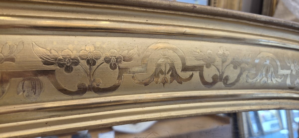 Antique Gilded Louis Philippe Mirror, 105 X 142 Cm-photo-4