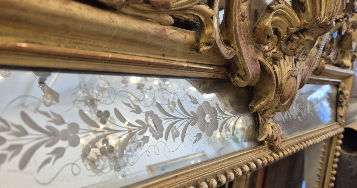 Miroir Napoléon III ancien  100*167cm-photo-4