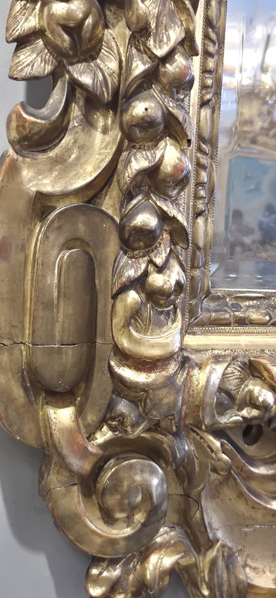 Miroir baroque Italien ancien doré  65*115cm-photo-4