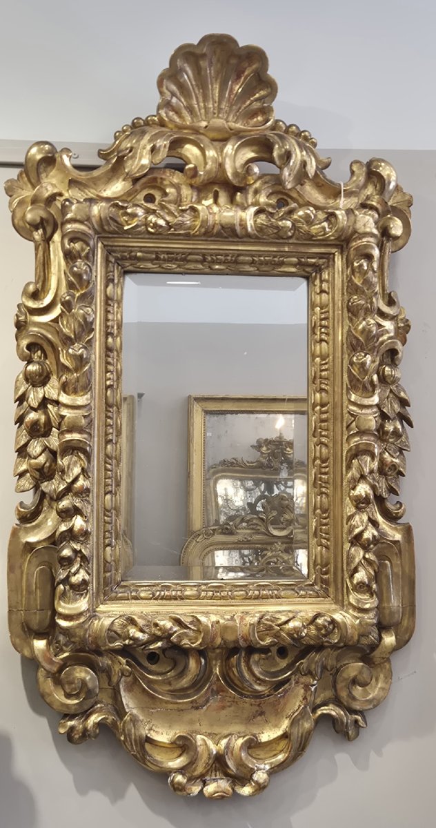 Miroir baroque Italien ancien doré  65*115cm-photo-3