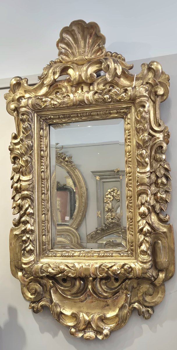 Miroir baroque Italien ancien doré  65*115cm