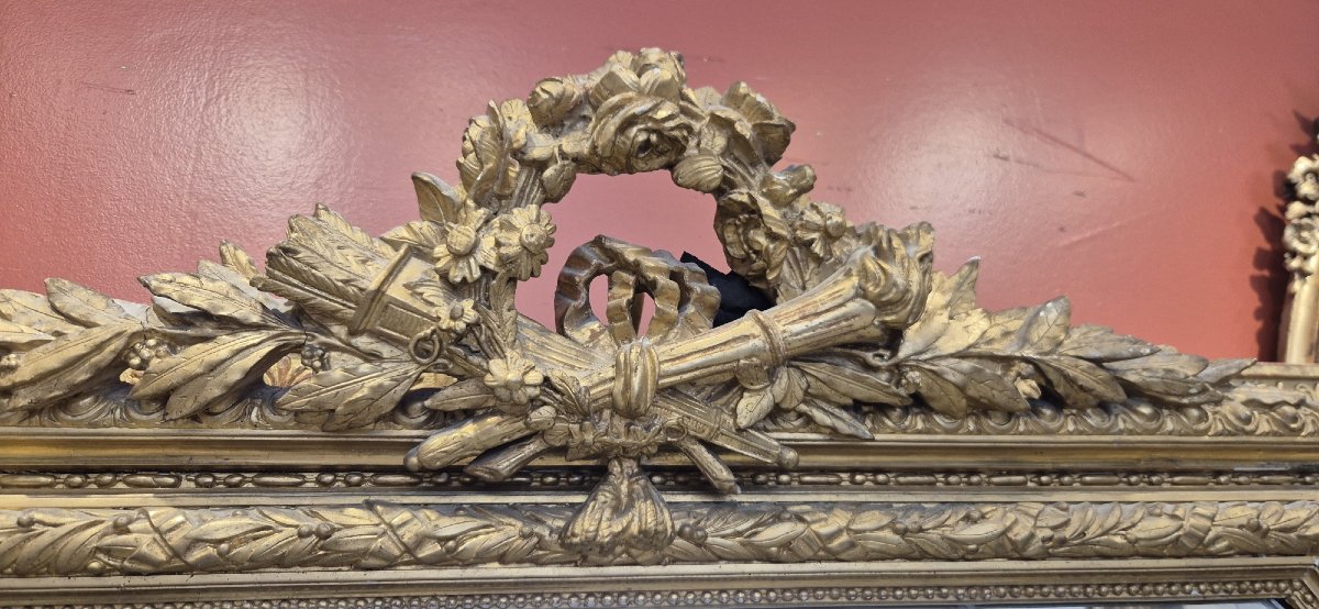 Miroir Napoléon III doré époque 120*190cm-photo-2