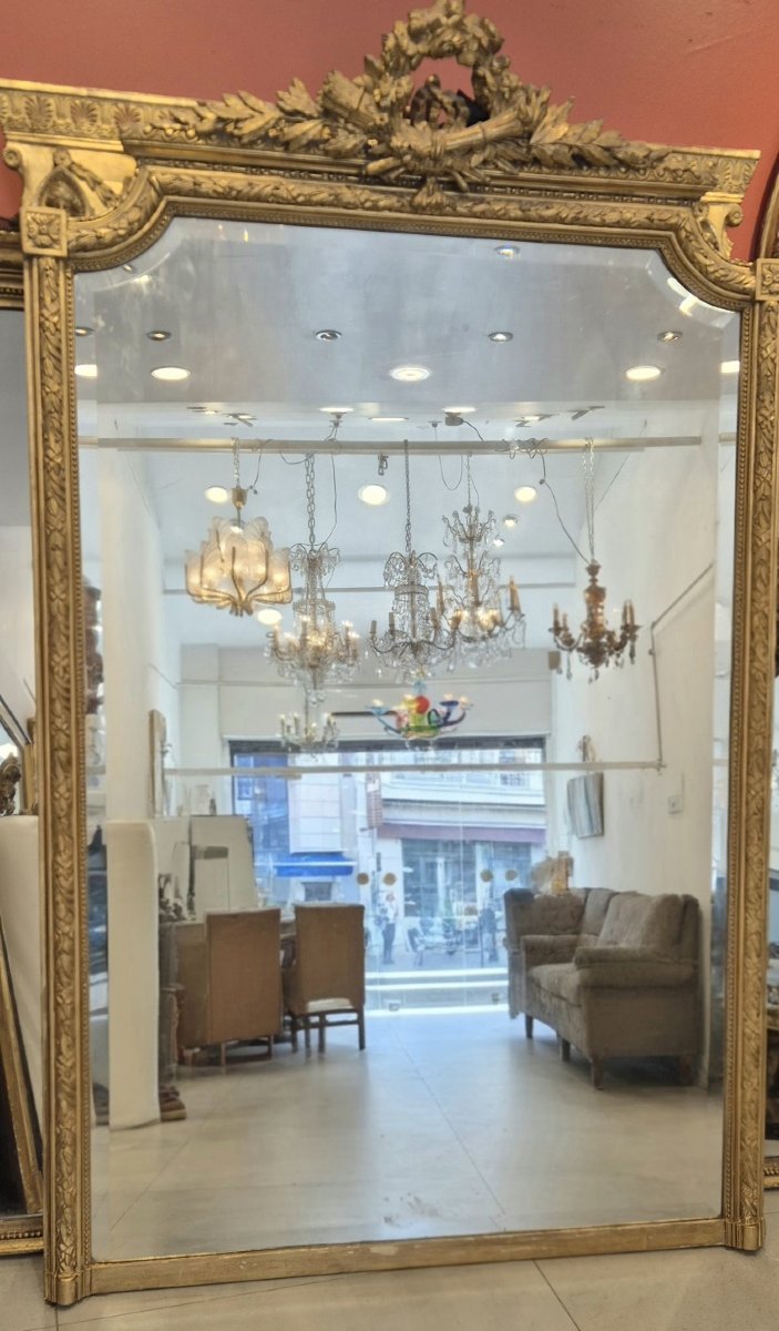 Miroir Napoléon III doré époque 120*190cm-photo-1