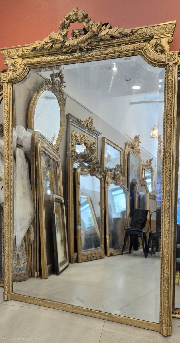 Miroir Napoléon III doré époque 120*190cm