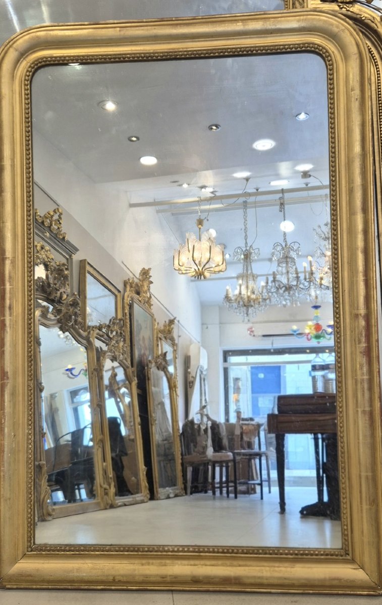 Miroir Louis Philippe feuilles d'or ancienne 100*145cm