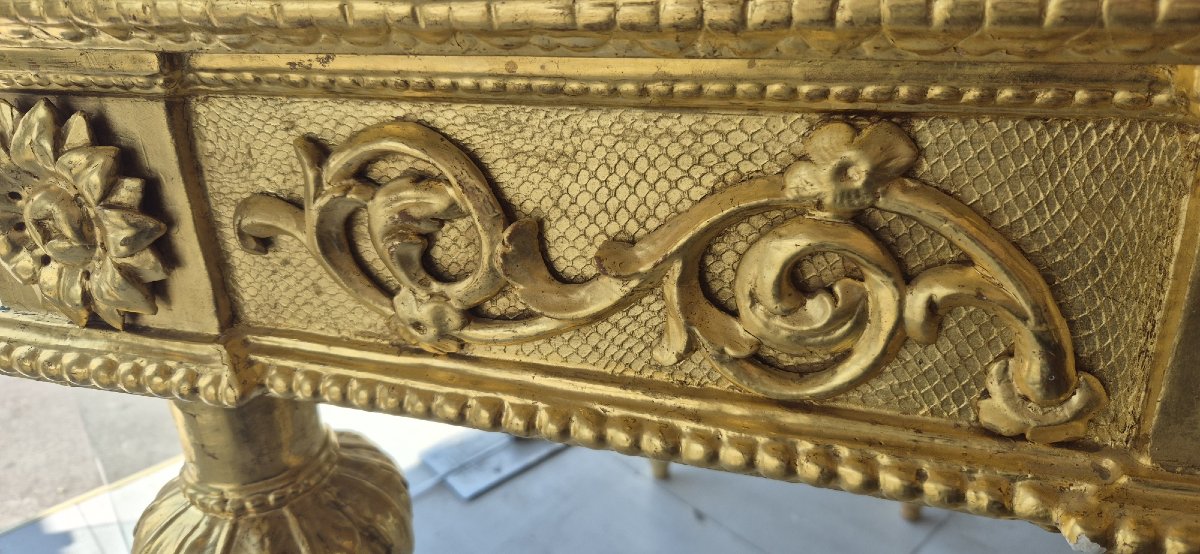 Console Empire doré feuilles d'or 112*56*97cm-photo-4