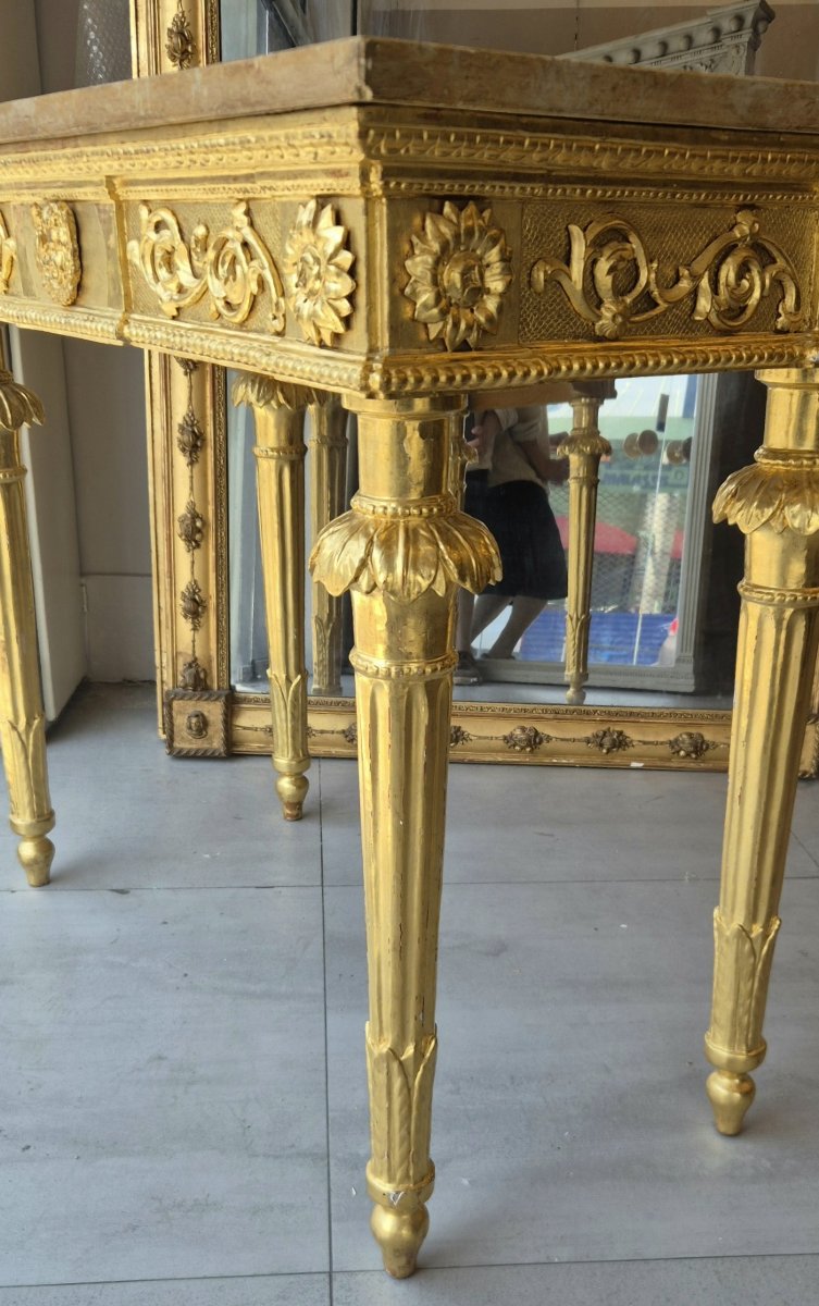 Console Empire doré feuilles d'or 112*56*97cm-photo-6