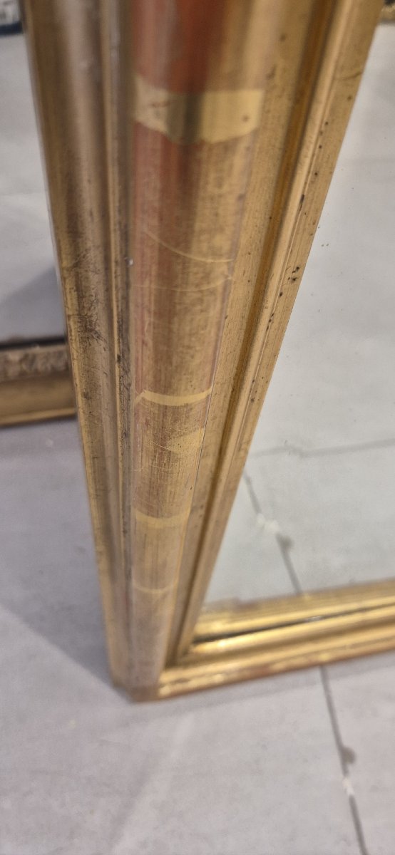 Gilded Louis XV-style Antique Mantel Mirror, 84 X 140 Cm-photo-1