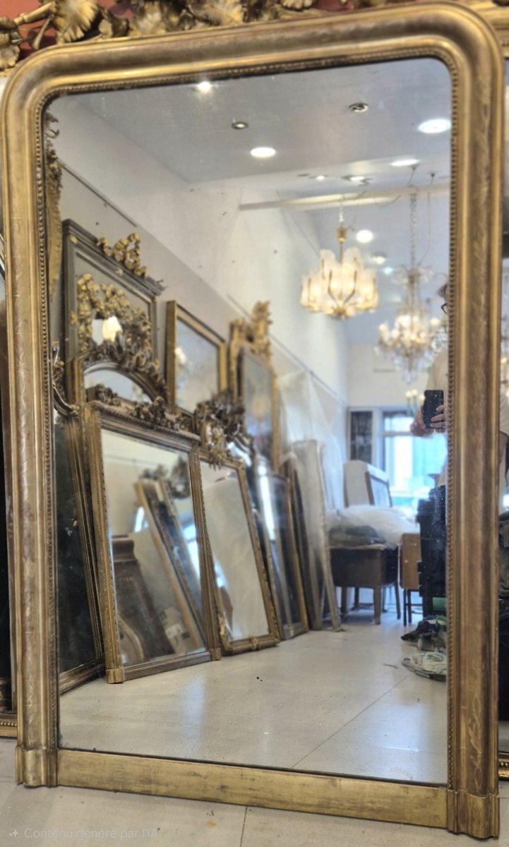Antique Gilded Fireplace Mirror, 101 × 157 Cm-photo-2
