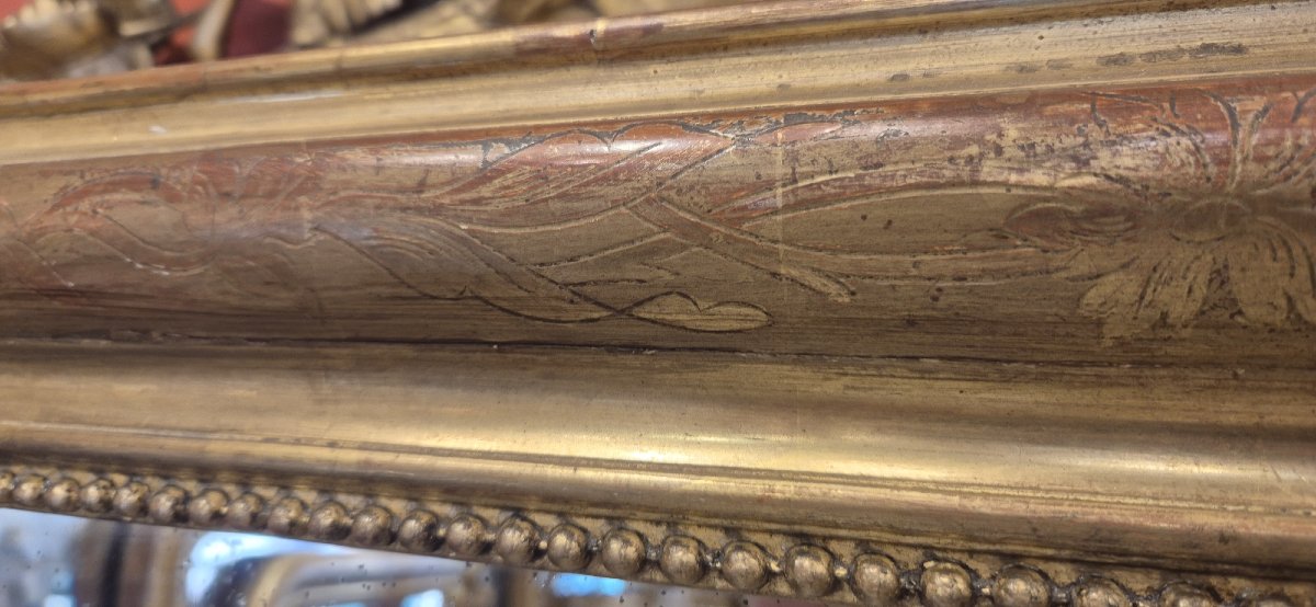 Antique Gilded Fireplace Mirror, 101 × 157 Cm-photo-4