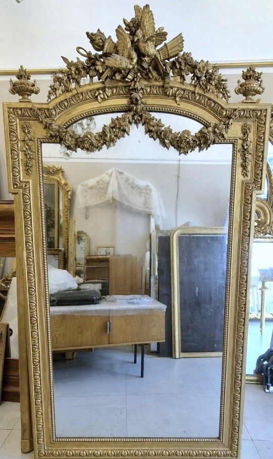 Antique Napoleon III Ceremonial Mirror, 120 X 215 Cm